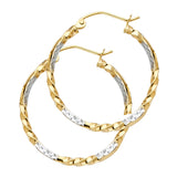 14K 2T Curled Hoop Earrings (ER934)