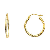 14KY Full DC Hollow Square Tube Hoop Earrings (ER940)