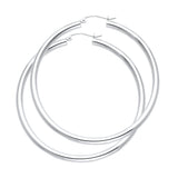 14KW 3mm Plain Hoop Earrings (ER1038)