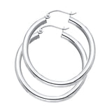14KW 3mm Plain Hoop Earrings (ER1040)