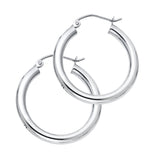 14KW 3mm Plain Hoop Earrings (ER1042)