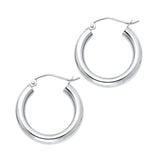 14KW 3mm Plain Hoop Earrings (ER1043)