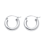 14KW 3mm Plain Hoop Earrings (ER1044)