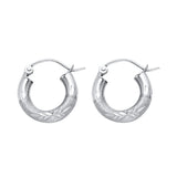 14KW 3mm Budded DC Hoop Earrings (ER1045)
