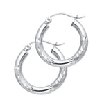 14KW 3mm Budded DC Hoop Earrings (ER1046)