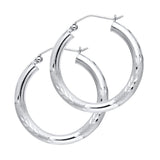 14KW 3mm Budded DC Hoop Earrings (ER1047)
