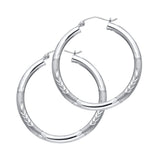 14KW 3mm Budded DC Hoop Earrings (ER1048)
