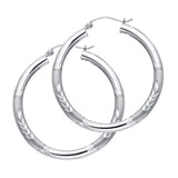 14KW 3mm Budded DC Hoop Earrings (ER1049)
