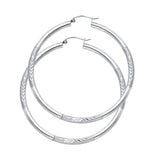 14KW 3mm Budded DC Hoop Earrings (ER1050)