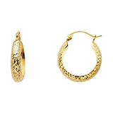 14KY Full DC Half Dome Hoop Earrings (ER1054)