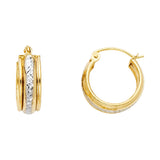 14K 2T DC Stamp Huggies Earrings (ER1067)