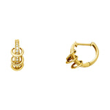 14KY CZ Huggies Earrings (ER1102)