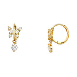 14KY CZ Huggies Earrings (ER1116)