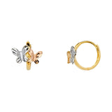 14K 2T CZ Huggies Earrings (ER1117)
