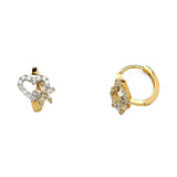14KY CZ Huggies Earrings (ER1120)