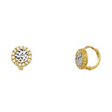 14K 2T CZ Huggies Earrings (ER1123)