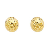 14KY Crystal Cut Full Ball Earrings (10mm) (ER1156)