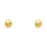 14KY Crystal Cut Full Ball Earrings (6mm) (ER1158)