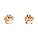 14K Pink Gold CZ Flower P Earrings (ER1160)