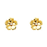 14KY CZ Flower Post Earrings (ER1163)