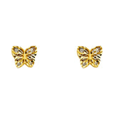 14KY CZ Butterfly Post Earrings (ER1177)