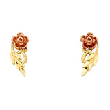 14K 2T Small Flower Post Earrings (ER1180)
