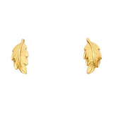 14KY Small Leaf Post Earrings (ER1182)