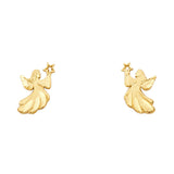 14KY Small Angel Post Earrings (ER1190)