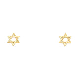 14KY Small Jewish Star Post Earrings (ER1194)