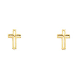 14KY Small Cross Post Earrings (ER1196)