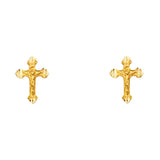 14KY Small Cross Post Earrings (ER1197)