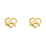 14KY Small Dolphin Post Earrings (ER1198)