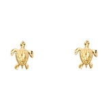 14KY Small Turtle Post Earrings (ER1202)