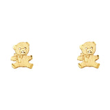 14KY Small Bear Post Earrings (ER1209)