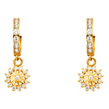 14KY CZ Dangle Huggies Earrings (ER1264)