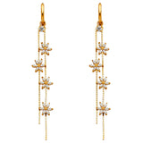 14KY CZ Dangle Huggies Earrings (ER1286)