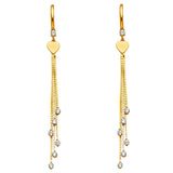 14KY CZ Dangle Huggies Earrings (ER1287)