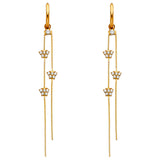 14KY CZ Dangle Huggies Earrings (ER1288)