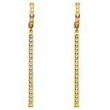 14KY CZ Dangle Huggies Earrings (ER1292)