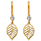 14KY CZ Dangle Huggies Earrings (ER1293)