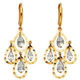 14KY CZ Dangle Huggies Earrings (ER1294)
