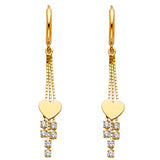 14KY CZ Dangle Huggies Earrings (ER1297)