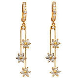 14KY CZ Dangle Huggies Earrings (ER1300)