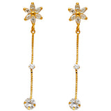 14KY CZ Dangle Huggies Earrings (ER1315)