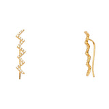 14KY Fancy Clip Style CZ Earrings (ER1585)