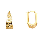 14KY Filigree U Shape Earrings (ER1631)