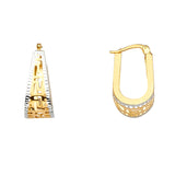 14K 2T Greek U Shape Earrings (ER1632)