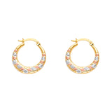 14K 3C Double Face X Design Hollow Earrings (ER1711)