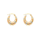 14K 3C Double Face Designed Hollow Earrings (ER1720)