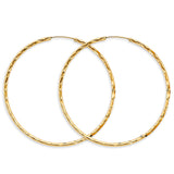 14KY 1.8mm Shiny DC Endless Hoop Earrings (55mm) (ER1738)